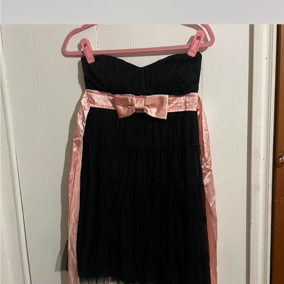 Teeze Me Black Dress with Pink Accents - Picture 1 of 3